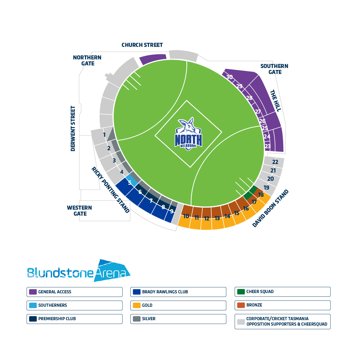 Blundstone Arena Membership Seating Map