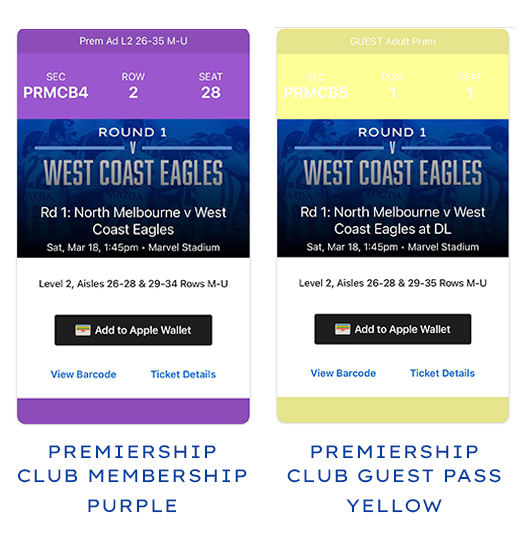 North Melbourne Membership Premiership Club Guest Passes